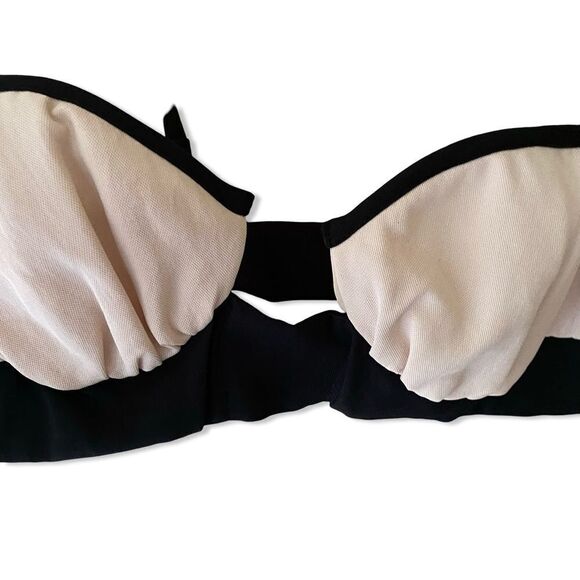 Auteur contrast balcony top blush black bra camisole bustier Revolve XL NWT - Picture 6 of 11